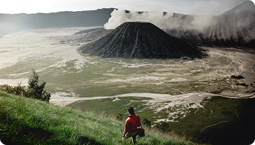 River Around Volcano Image